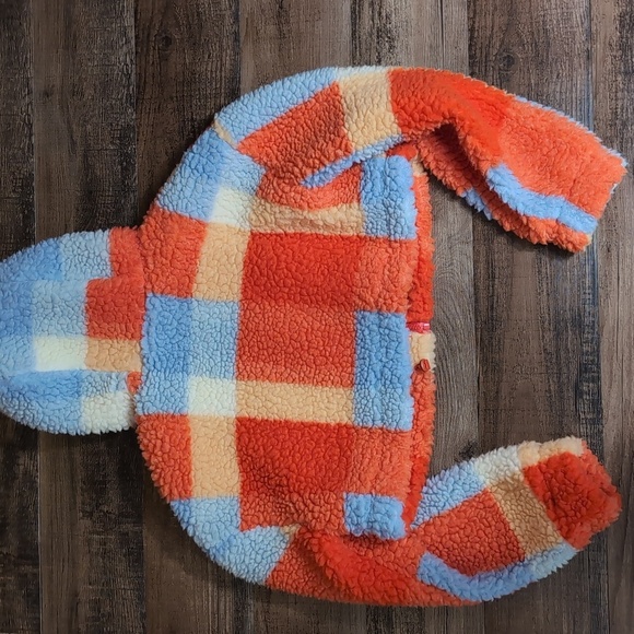 Anthropologie Daily Practice Faux Shearling Crop Hoodie Fleece Zip Up Jacket SM - Picture 7 of 11